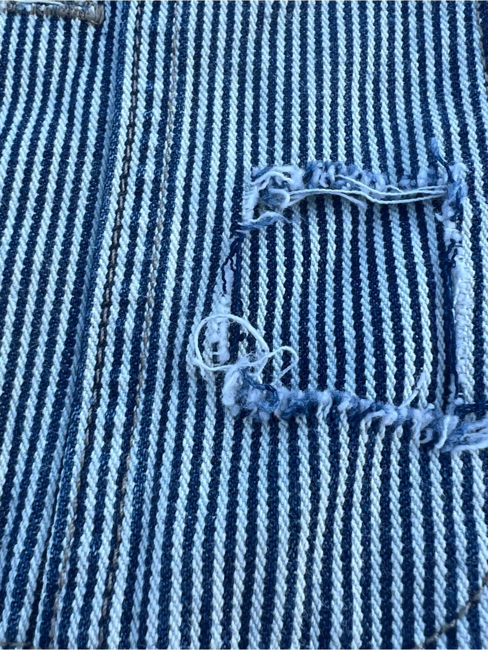 Carhartt Women's Blue and White Striped Overalls - Picture 3 of 5